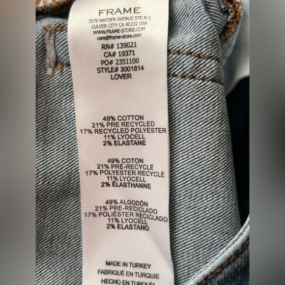 FRAME Reboot Crop Lover Light Wash Straight Leg Jeans High Rise Quiet Luxury 24 - Picture 6 of 6